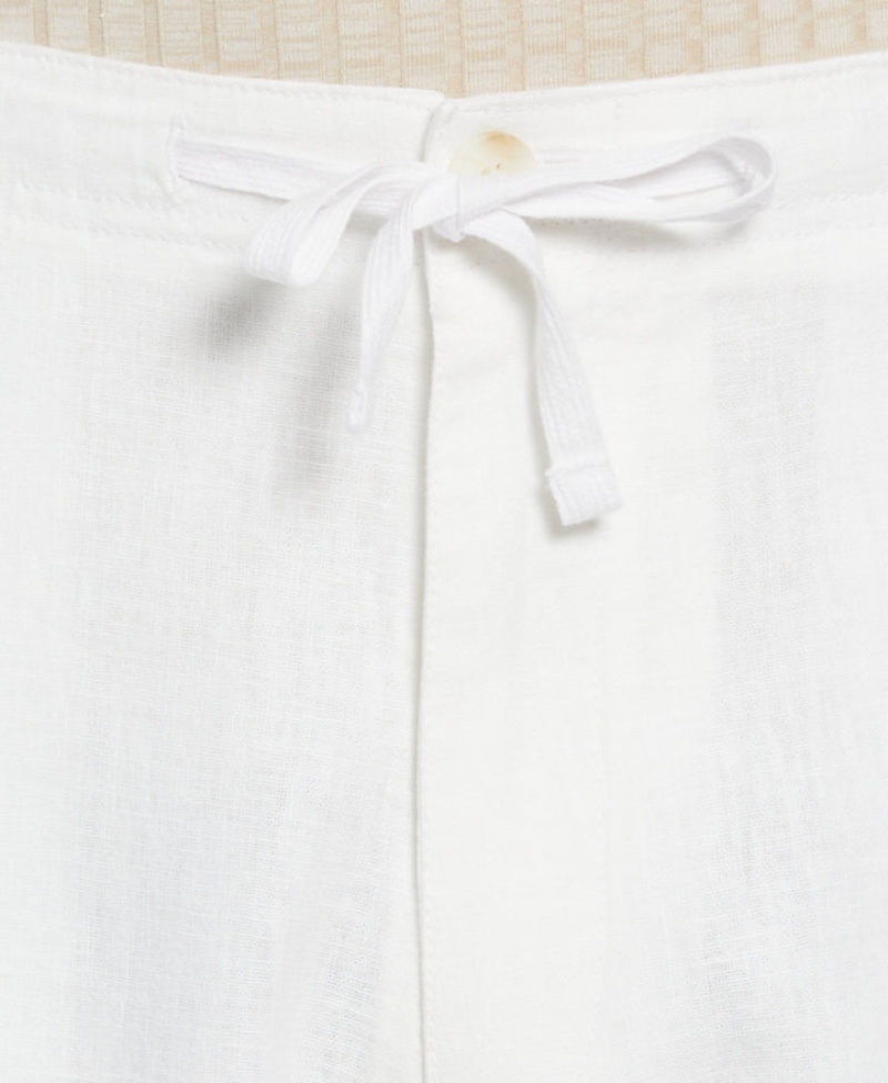 Perry Ellis Drawstring Linen Blend Stretch Short Bright White | 264FXLMTJ