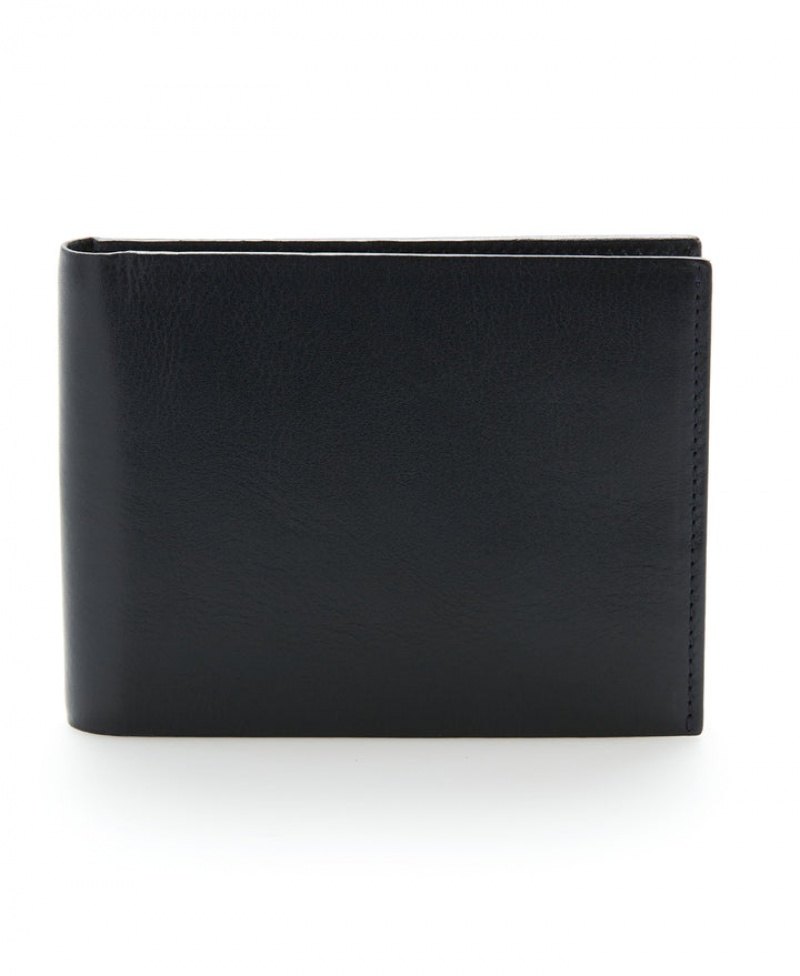 Perry Ellis Genuine Glazed Leather Wallet Navy | 452MCLXYS