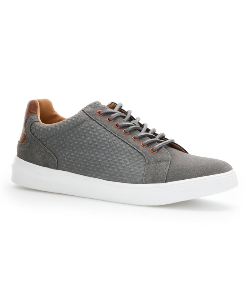 Perry Ellis Lace Up Sneaker Grey | 309YNXHBT