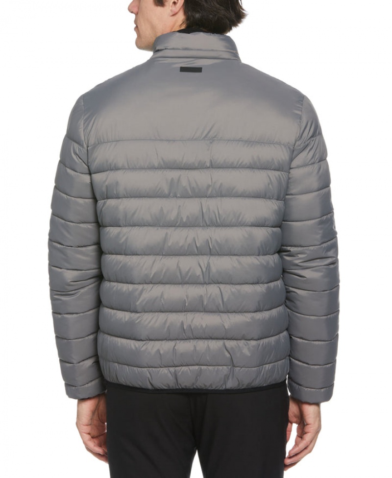 Perry Ellis Lightweight Hooded Puffer Jacket Smoked Pearl | 830LZTPNO