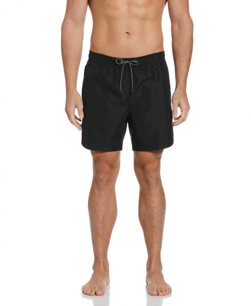 Perry Ellis Logo Print Swim Short Black | 182KXZQIM