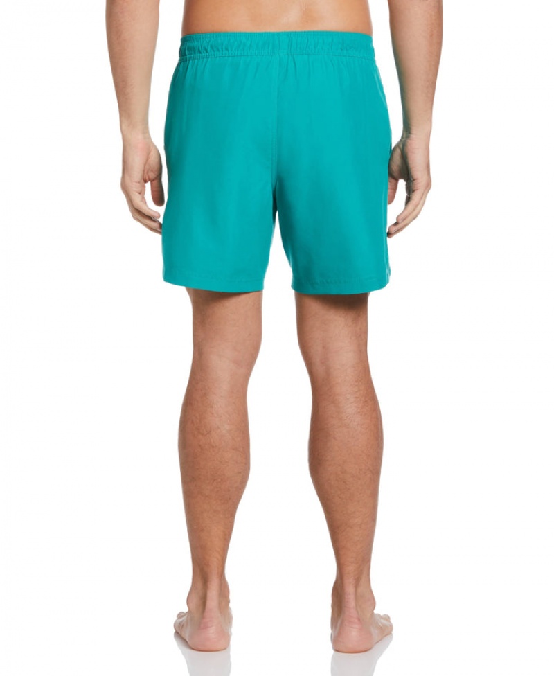 Perry Ellis Logo Print Swim Short Ocean Floor | 083EXLKAQ