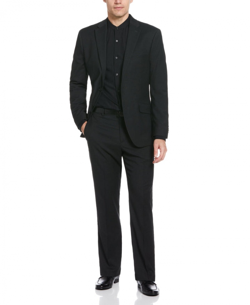 Perry Ellis Machine Washable Black Textured Suit Black | 984ECAJVU