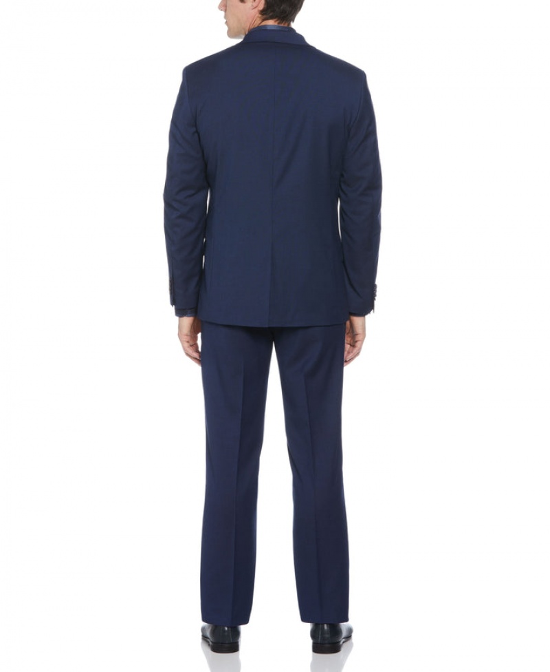 Perry Ellis Machine Washable Deep Navy Textured Suit Navy | 215XNWYRU