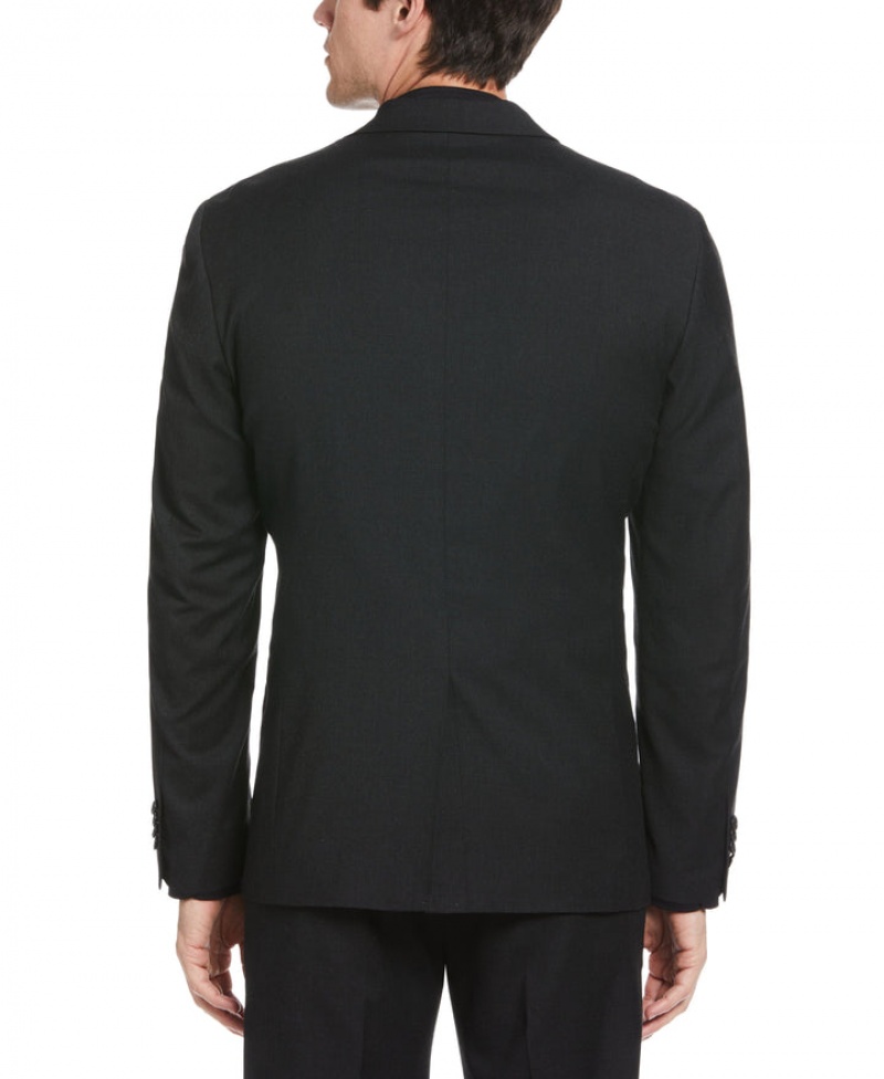 Perry Ellis Machine Washable Textured Suit Jacket Black | 825XRNCHD