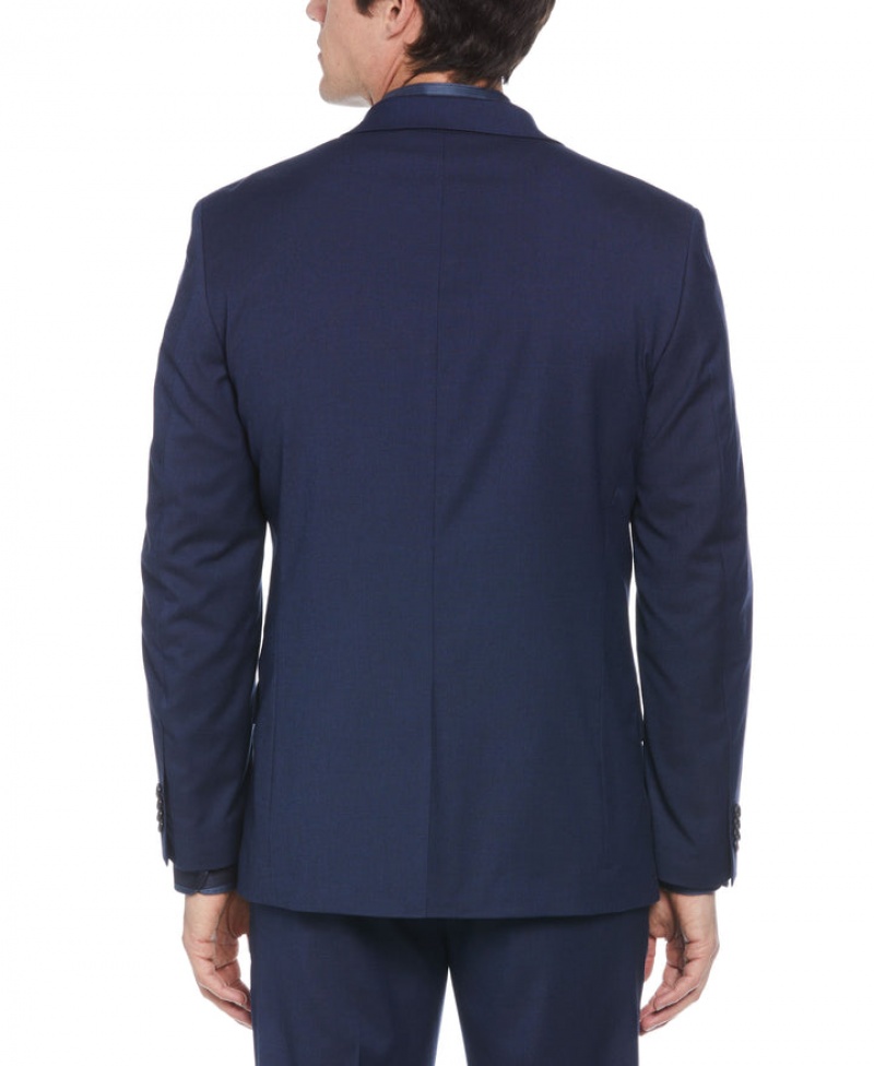 Perry Ellis Machine Washable Textured Suit Jacket Deep Navy | 326PTDQBH