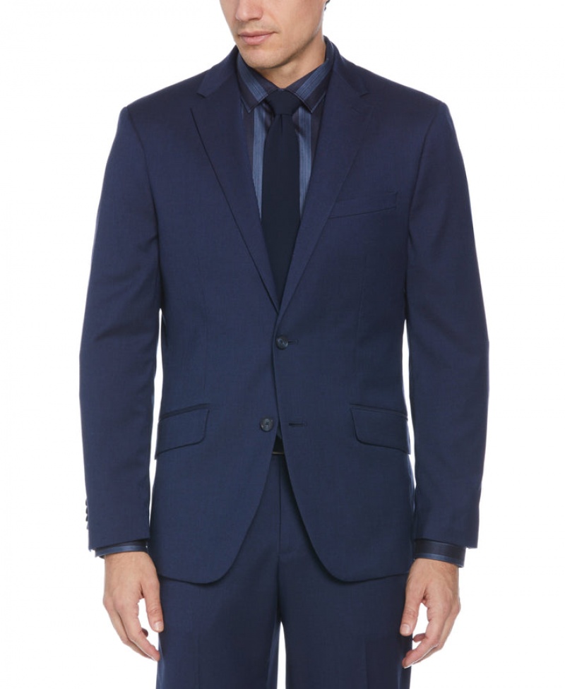 Perry Ellis Machine Washable Textured Suit Jacket Deep Navy | 326PTDQBH