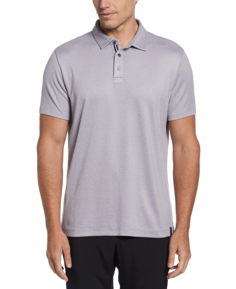 Perry Ellis Marled Heather Polo Lilac Gray | 836LPKRXB