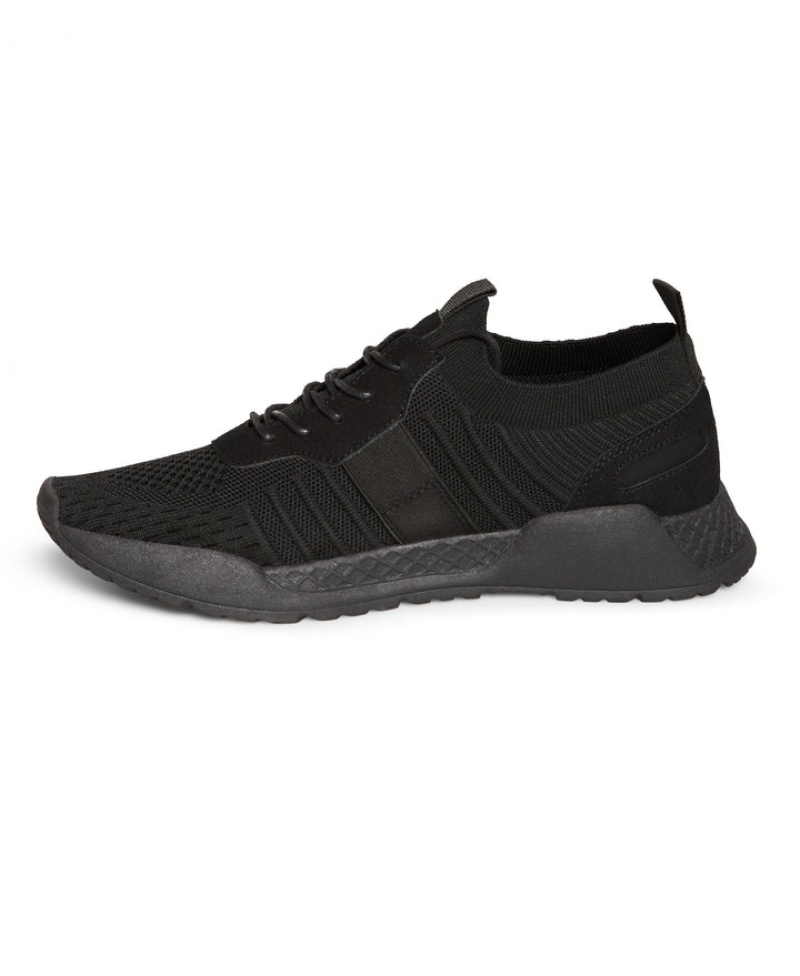 Perry Ellis Mesh Knit Sneaker Black | 461UXYZSA