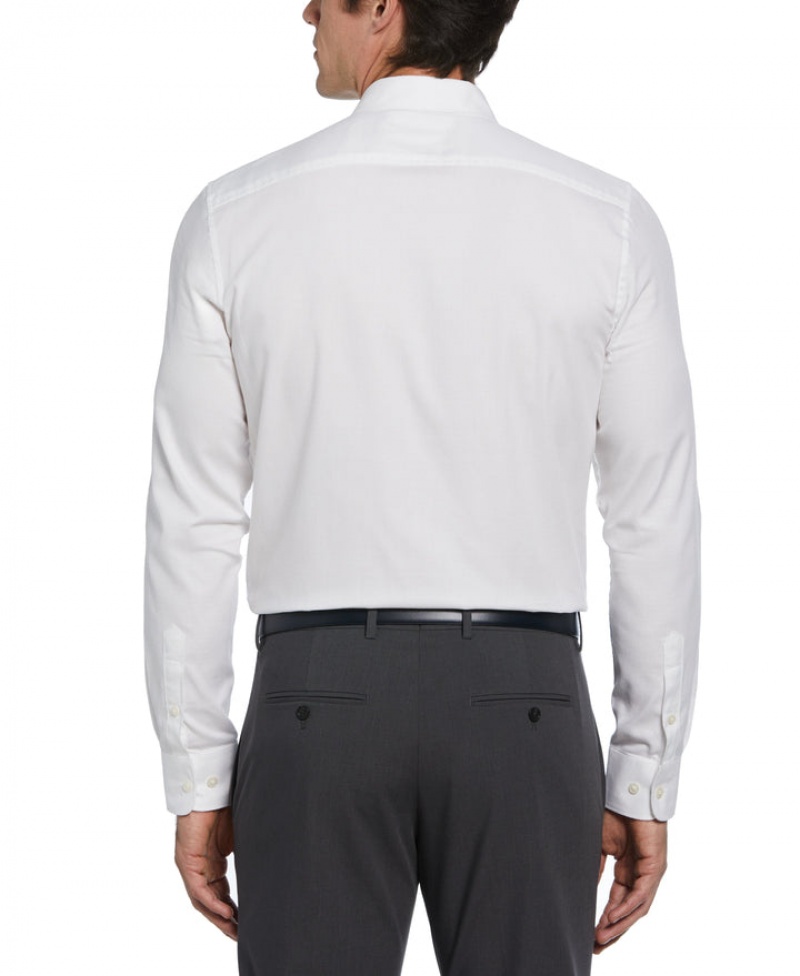 Perry Ellis NEW! Cotton Dobby Shirt Bright White | 321BNUKQX