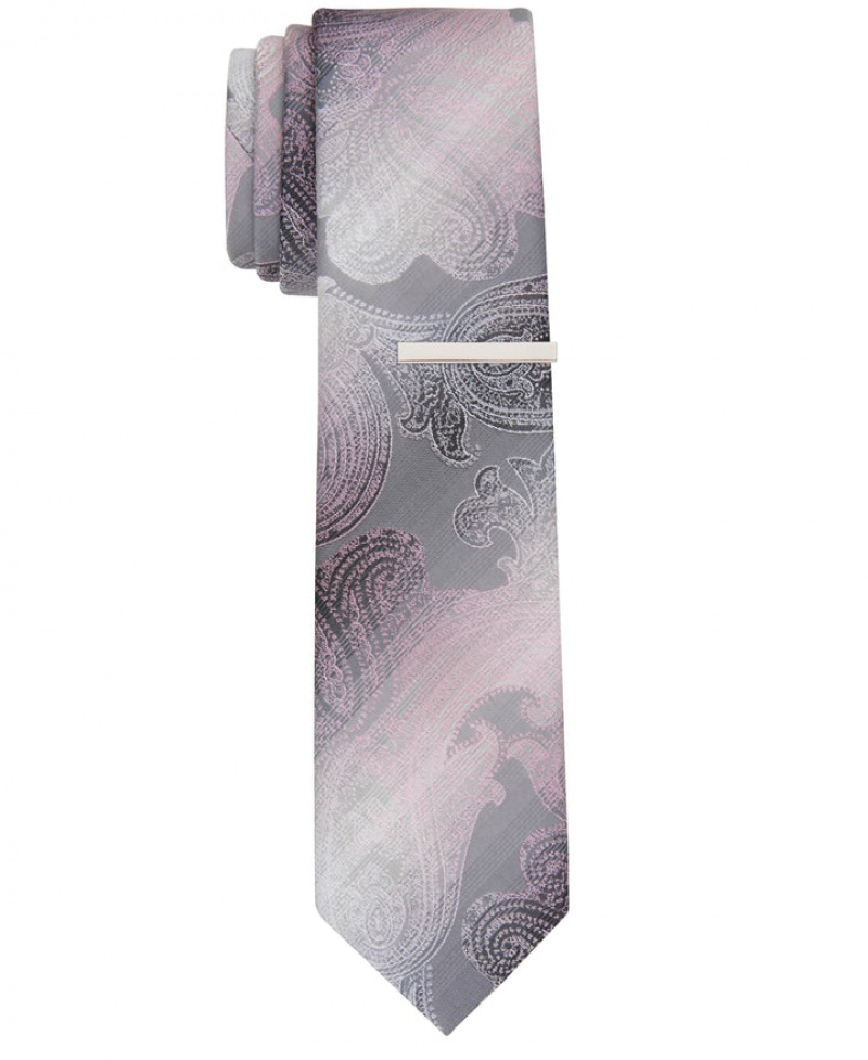 Perry Ellis NEW! Gilbert Paisley Slim Pink | 523PKZSJR