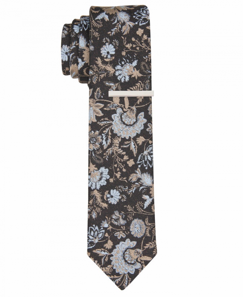 Perry Ellis NEW! Gunnar Floral Tie Brown | 703EFYWBK