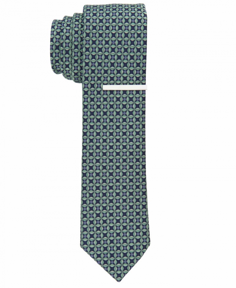 Perry Ellis NEW! Kant Geo Tie Charcoal | 490UOSFIN