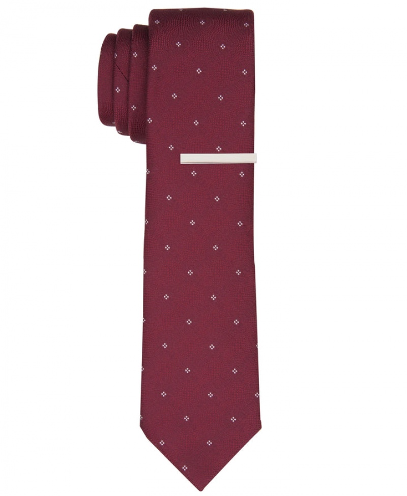 Perry Ellis NEW! Radford Neat Tie Burgundy | 870DESMKU