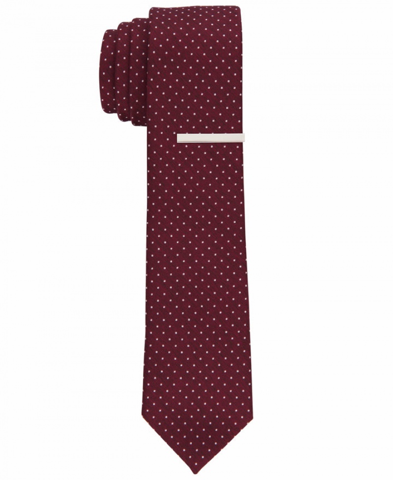 Perry Ellis NEW! Randall Dot Slim Tie Red | 874XVEQIC