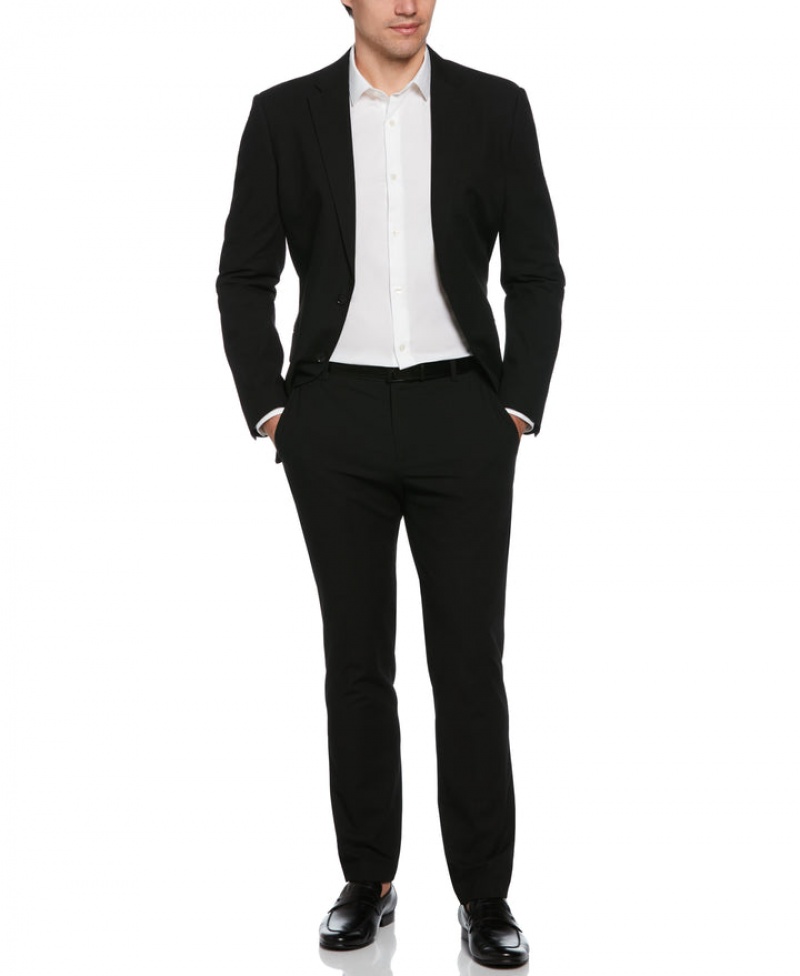 Perry Ellis NEW! Slim Fit Black Louis Suit Black | 124VRTBIY