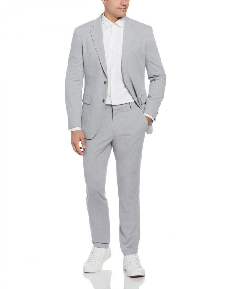 Perry Ellis NEW! Slim Fit Felt Grey Louis Suit Grey | 034SUJLOD