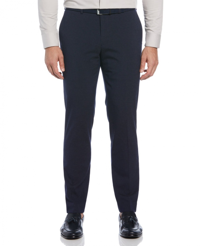 Perry Ellis NEW! Slim Fit Pinstripe Suit Pant Navy | 405XEJHKD