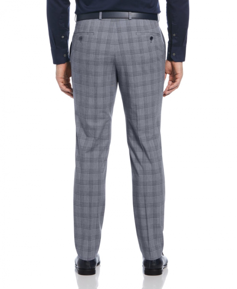 Perry Ellis NEW! Slim Fit Plaid Suit Pant Navy Heather | 732ONQAWR