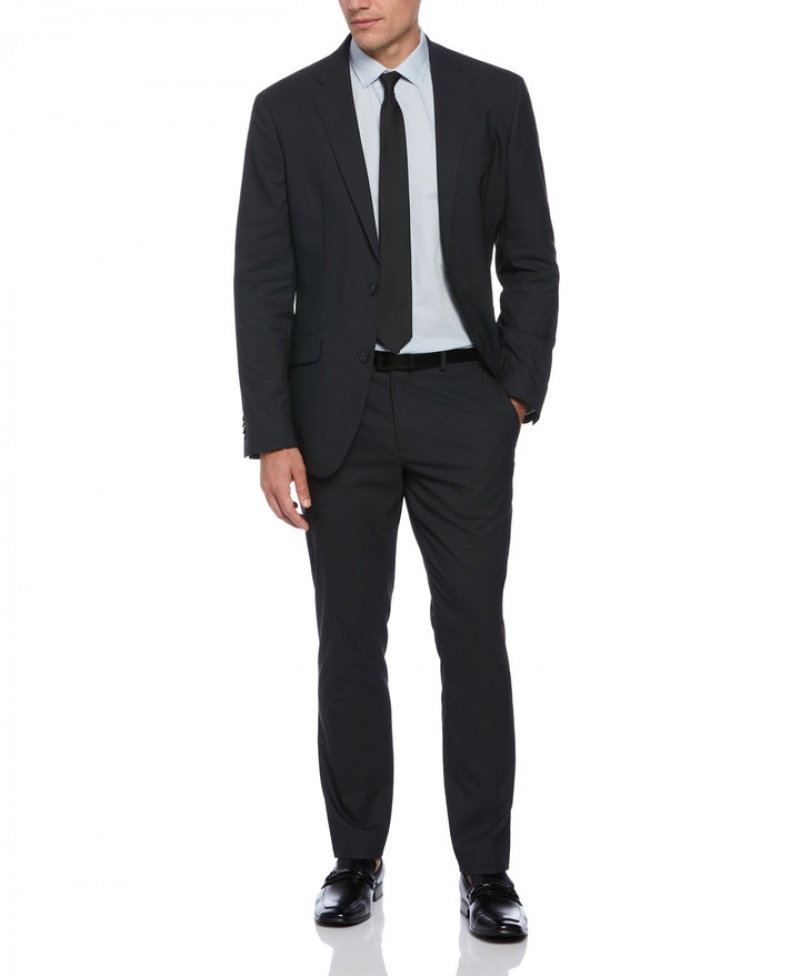 Perry Ellis NEW! Slim Fit Stretch Charcoal Washable Suit Grey | 756YTLQCP