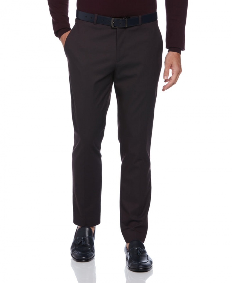 Perry Ellis NEW! Slim Fit Stretch Washable Suit Pant Charcoal | 978BNVRWZ