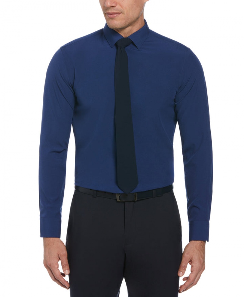 Perry Ellis NEW! Slim Fit Total Stretch Performance Dress Shirt Blue | 135UCRVOJ