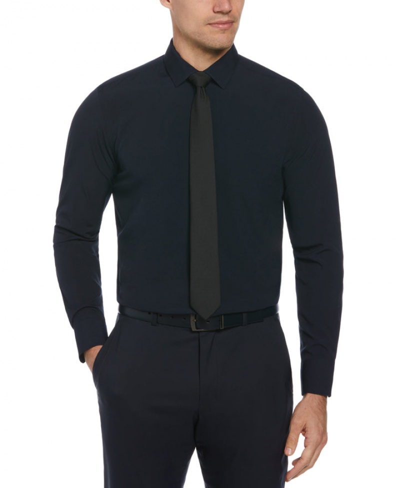 Perry Ellis NEW! Slim Fit Total Stretch Performance Dress Shirt Navy | 563ISQCOZ