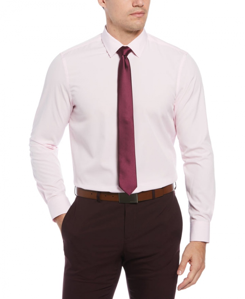 Perry Ellis NEW! Slim Fit Total Stretch Performance Dress Shirt Pink | 103JLXHDU