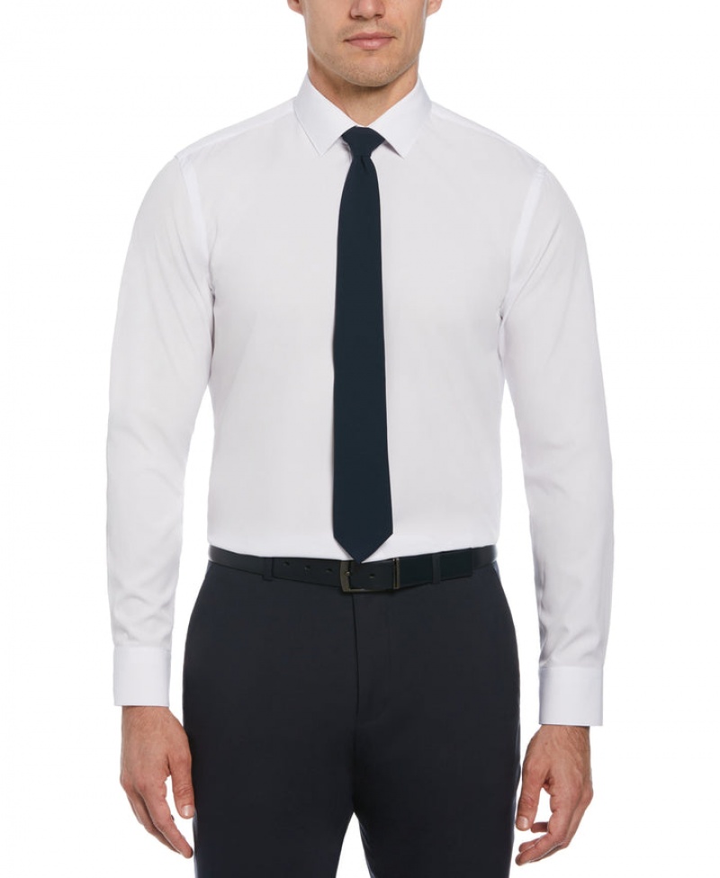 Perry Ellis NEW! Slim Fit Total Stretch Performance Dress Shirt White | 970FPYQSI