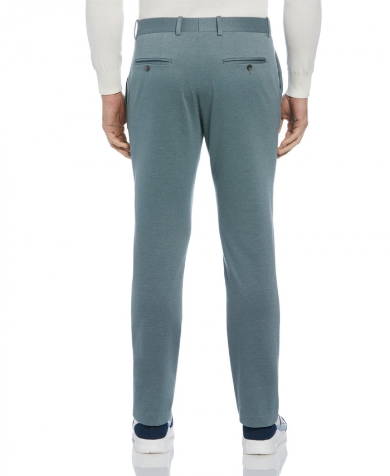 Perry Ellis NEW! Slim Fit Two Tone Smart Knit Suit Pant Goblin Blue | 938AYKCZF