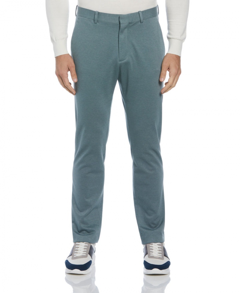 Perry Ellis NEW! Slim Fit Two Tone Smart Knit Suit Pant Goblin Blue | 652GRCEUK