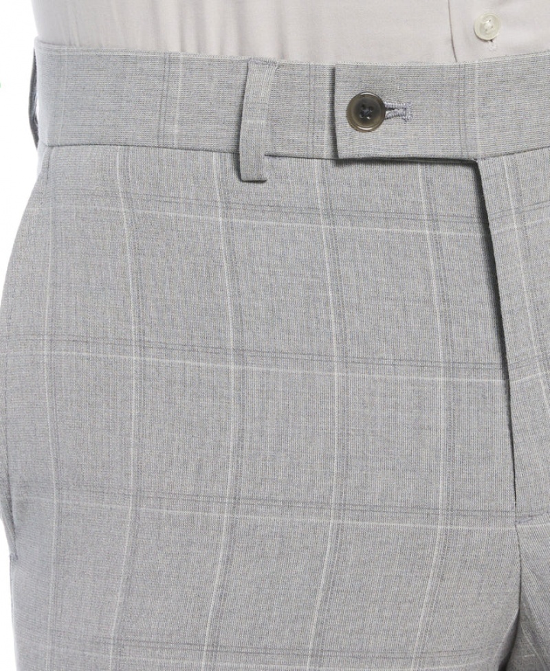 Perry Ellis NEW! Slim Fit Windowpane Suit Pant Charcoal | 190AILOXR