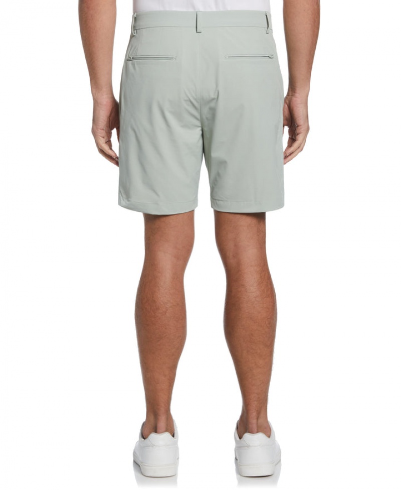 Perry Ellis NEW! Stretch Solid Tech Short Aqua Gray | 643UVJXST