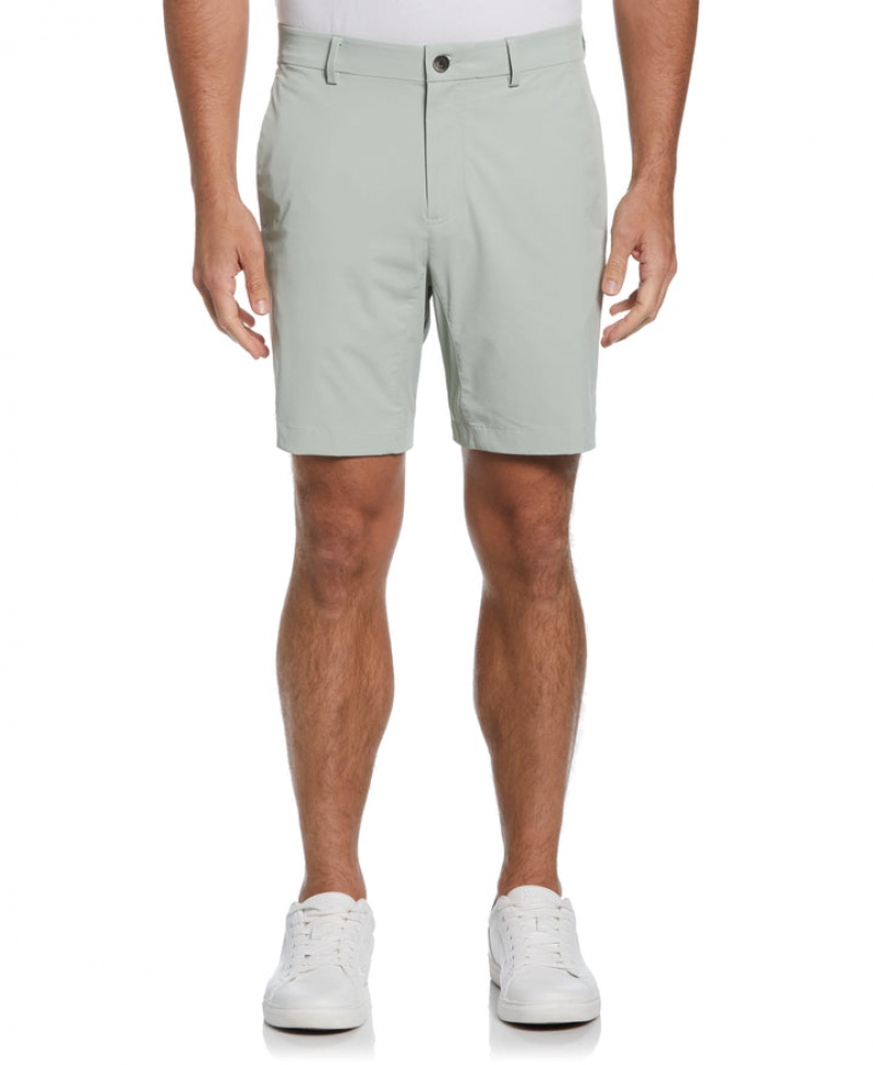 Perry Ellis NEW! Stretch Solid Tech Short Aqua Gray | 643UVJXST