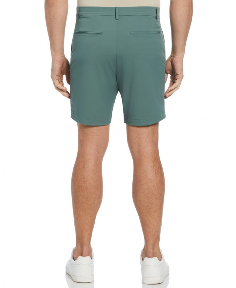 Perry Ellis NEW! Stretch Solid Tech Short Dark Forest | 694WJBIQD