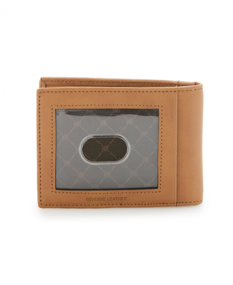 Perry Ellis NEW! Tan Leather Money Clip Wallet Tan | 602YCEPJU