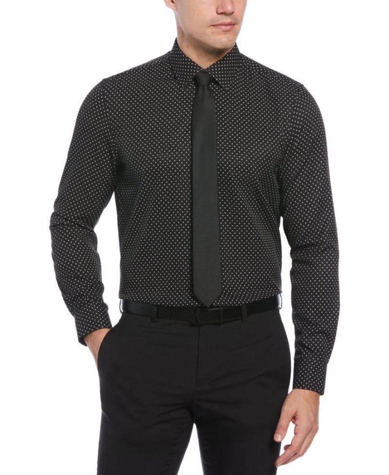 Perry Ellis NEW! Total Stretch Performance Dress Shirt Black | 615XLTNCY