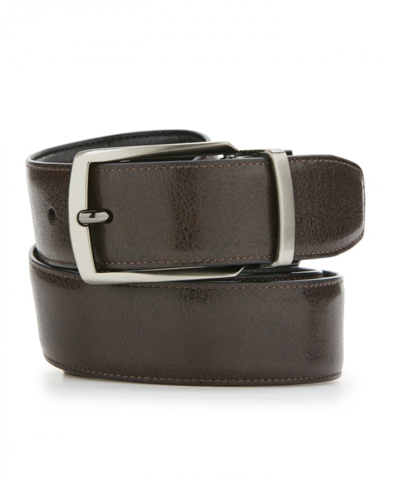 Perry Ellis Park Slope Leather Belt Black | 785GRDKMO