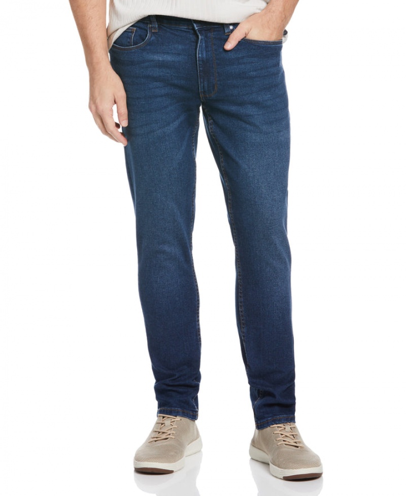 Perry Ellis Recover™ Slim Fit Dark Indigo Denim Jeans Dark Indigo | 781GYALHP