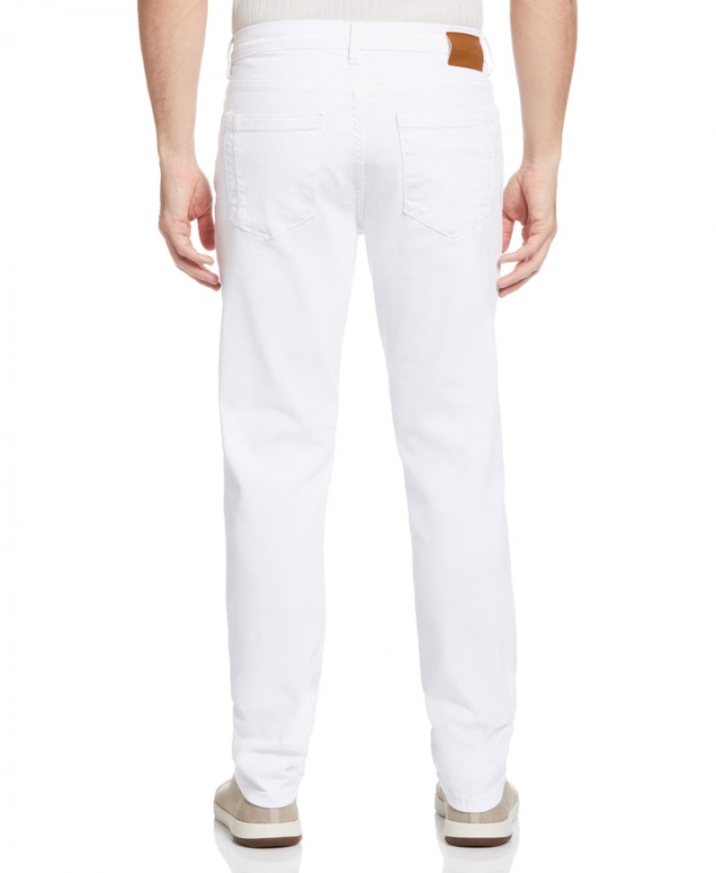 Perry Ellis Recover™ Slim Fit White Denim Jeans White | 298AWJFHG