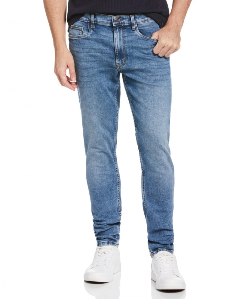 Perry Ellis Recover™ Slim Tapered Fit Dark Indigo Denim Jeans Dark Indigo | 781JEQUNM