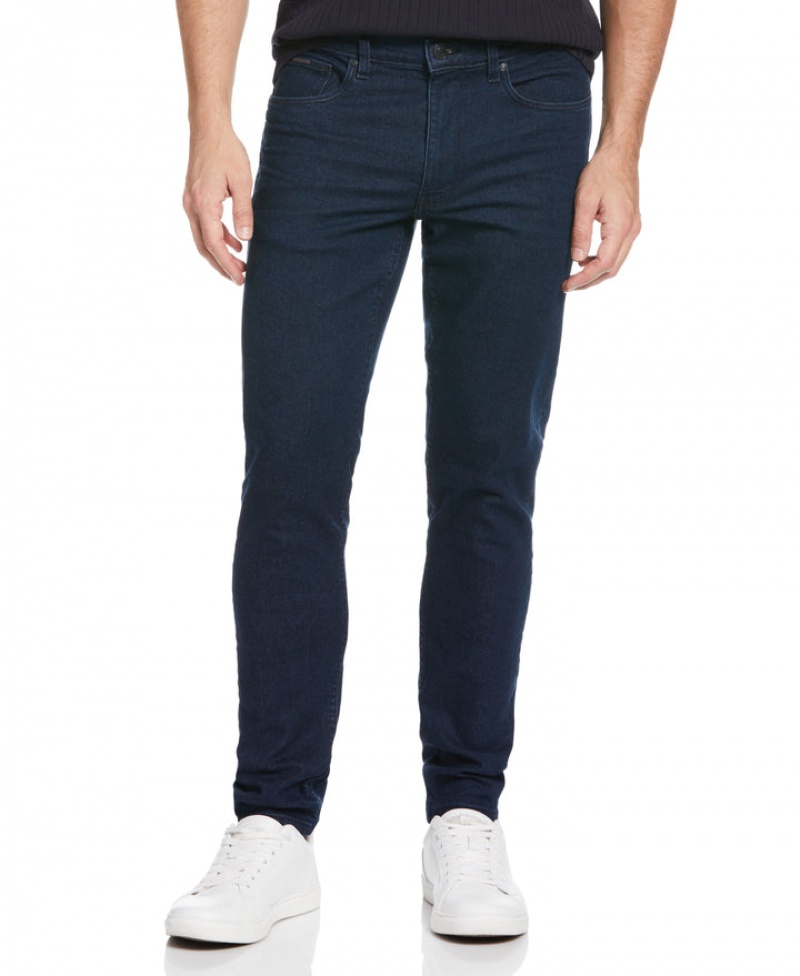 Perry Ellis Recover™ Slim Tapered Fit Dark Indigo Denim Jeans Dark Indigo | 781JEQUNM