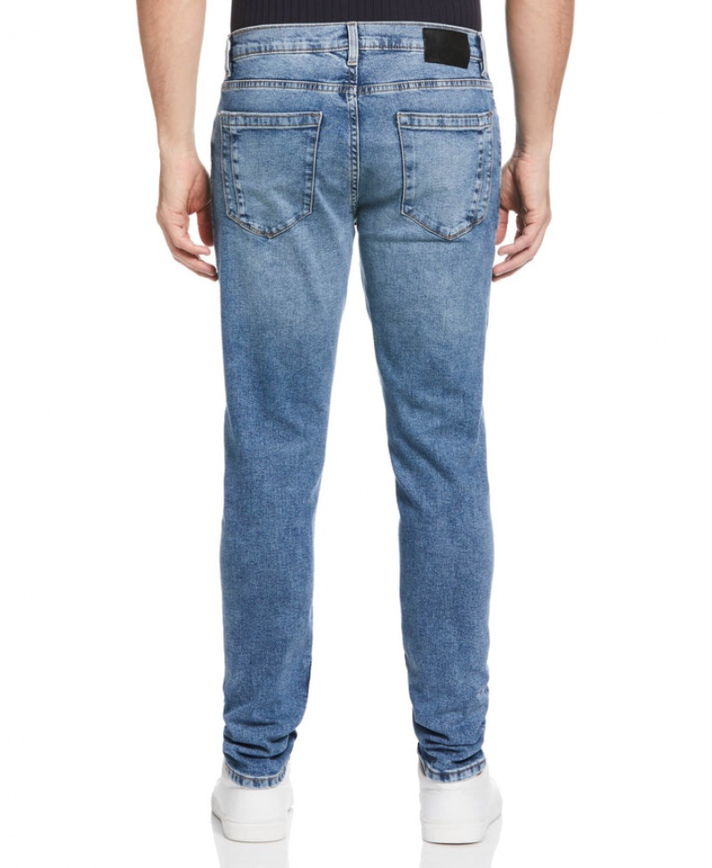 Perry Ellis Recover™ Slim Tapered Fit Light Indigo Denim Jeans Light Indigo | 287PYDHOJ