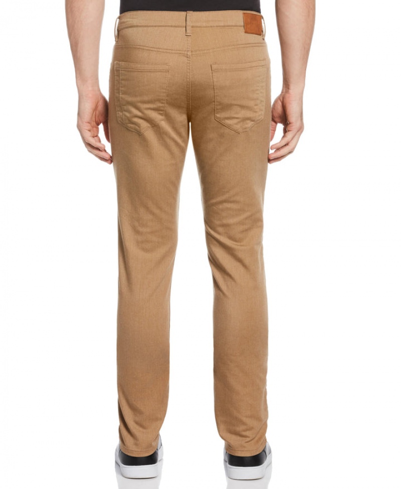 Perry Ellis Skinny Fit Anywhere Five Pocket Pant Camel Heather | 890LKHXPI