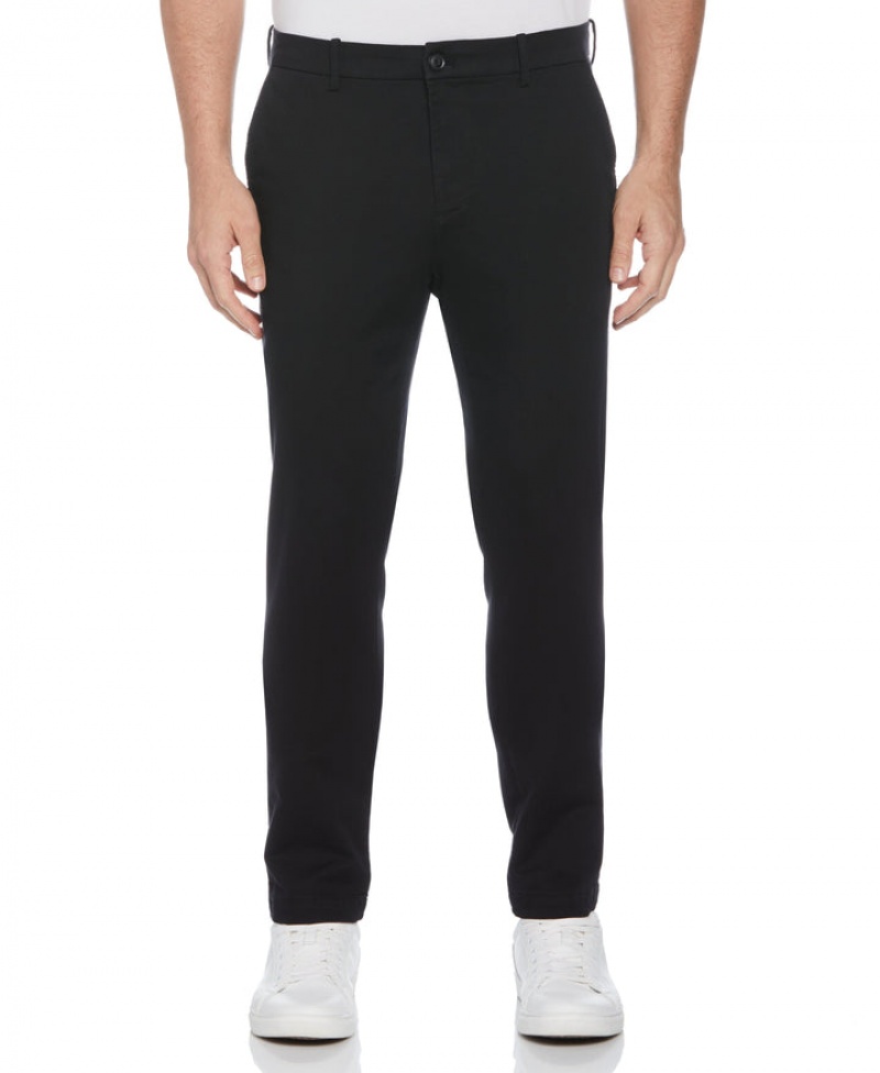 Perry Ellis Skinny Fit Anywhere Flat Front Stretch Chino Black | 758NOMRQS