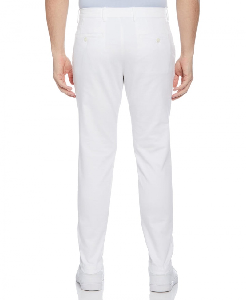 Perry Ellis Skinny Fit Anywhere Flat Front Stretch Chino Bright White | 134LDIECH