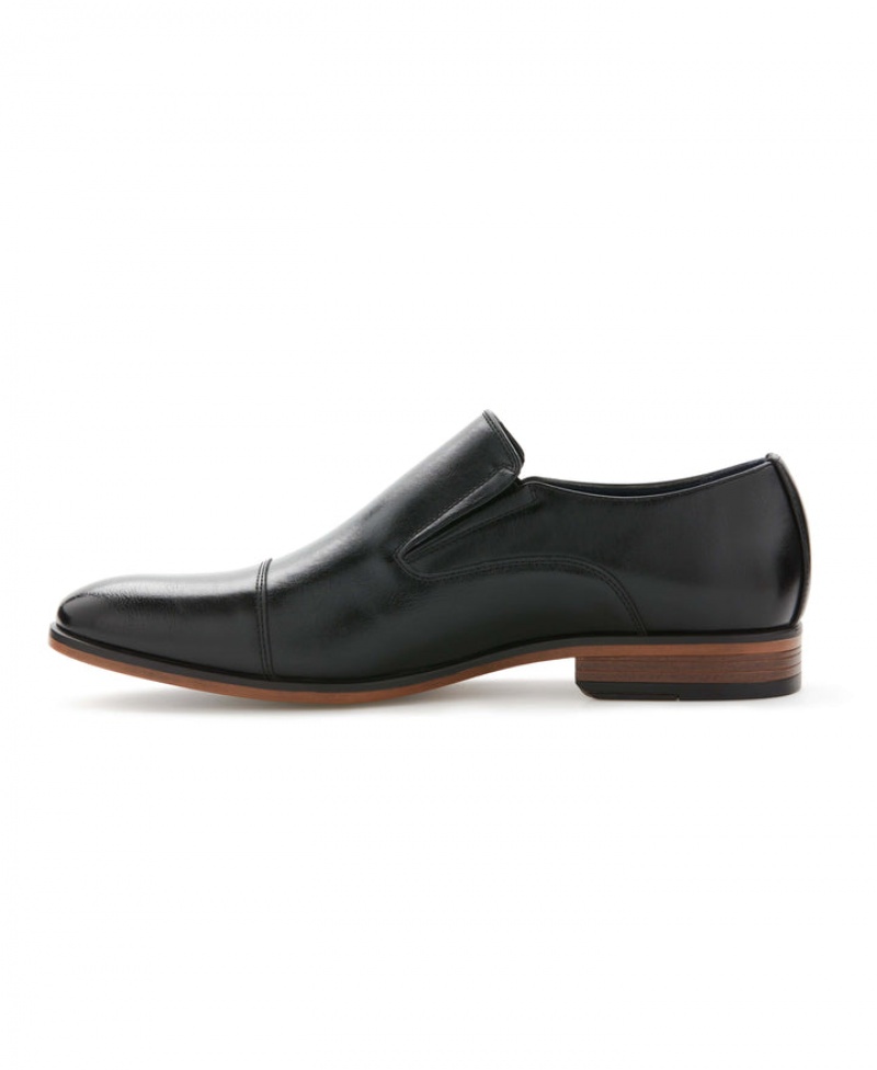 Perry Ellis Slick Cap Toe Slip-On Black | 518KTRQAC