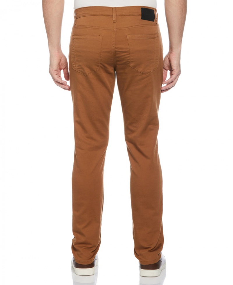 Perry Ellis Slim Fit Anywhere Five Pocket Pant Nuthatch | 756HSIBET