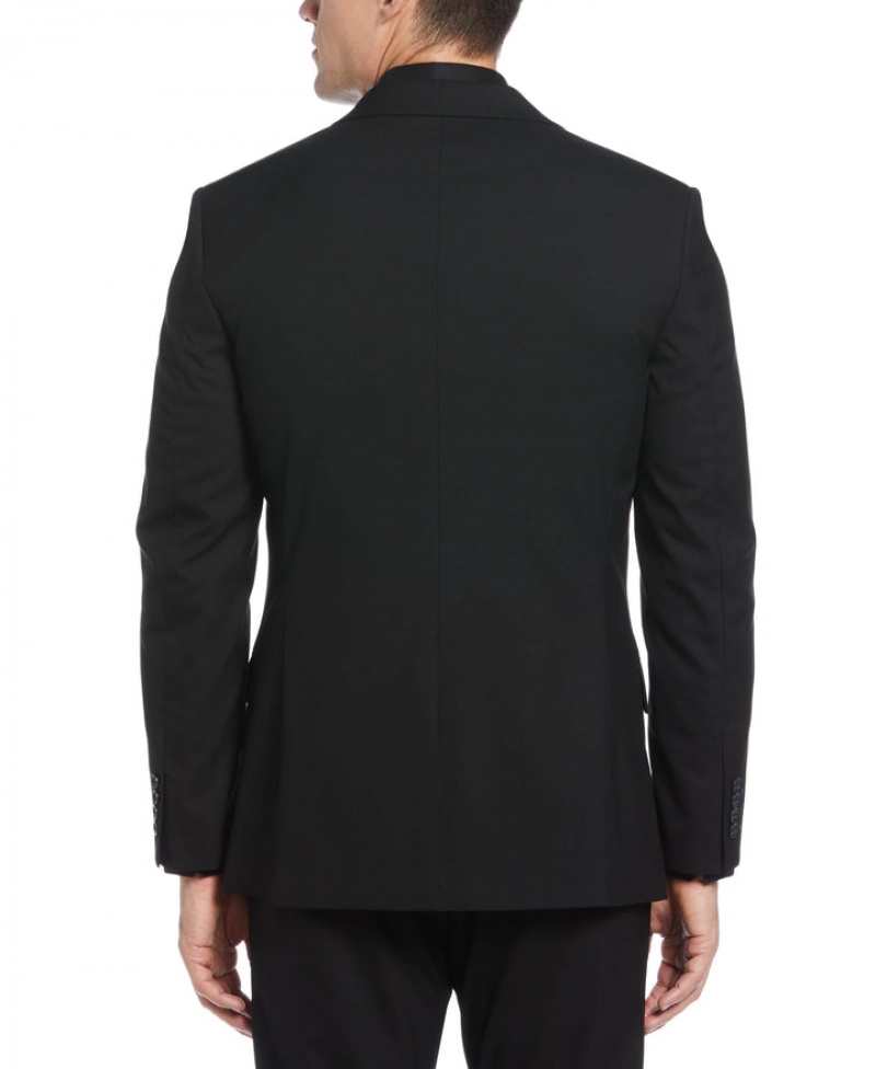 Perry Ellis Slim Fit Contrast Tuxedo Jacket Black | 620FIWEAY