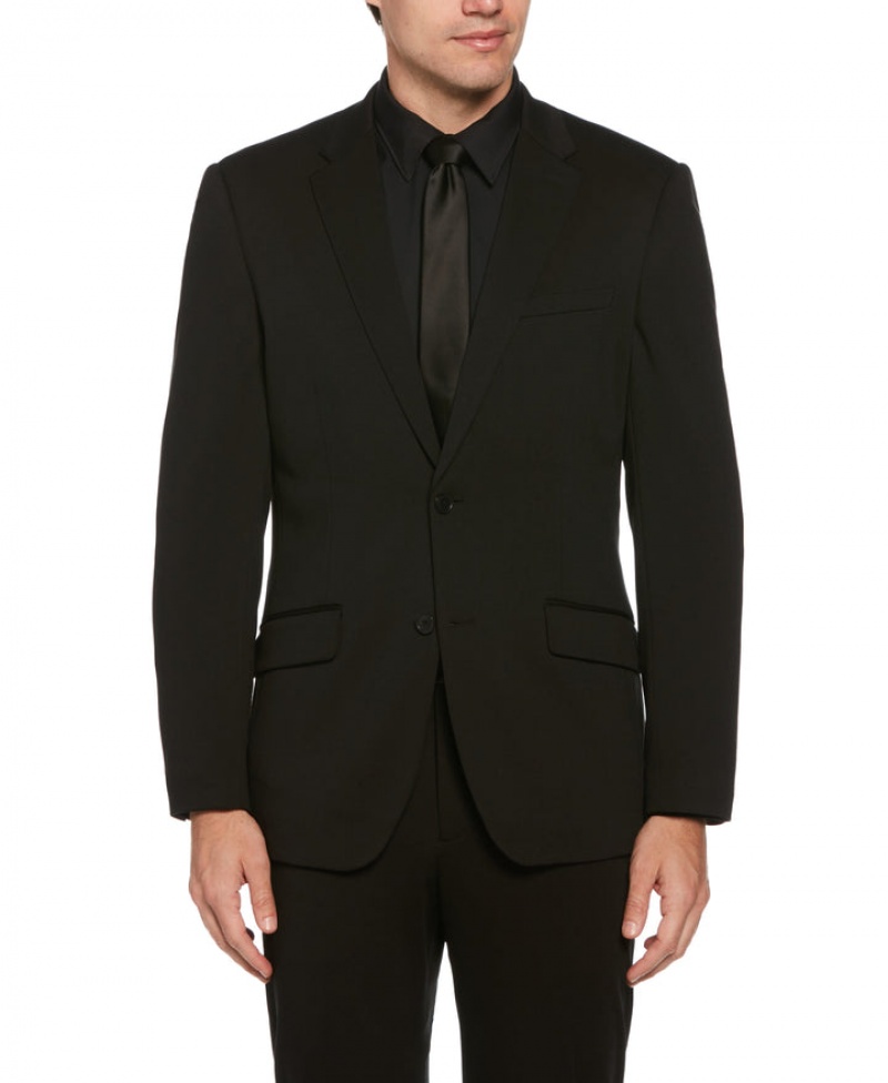 Perry Ellis Slim Fit Neat Knit Suit Jacket Black | 506LBNPRG